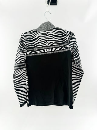 Newland Zebra print half zip ski sweater, m