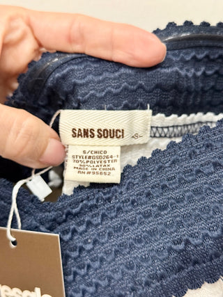 Sans Souci strapless textured striped mini dress, S