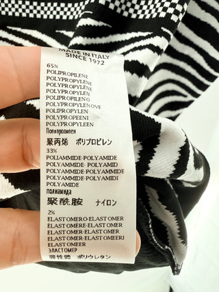 Newland Zebra print half zip ski sweater, m