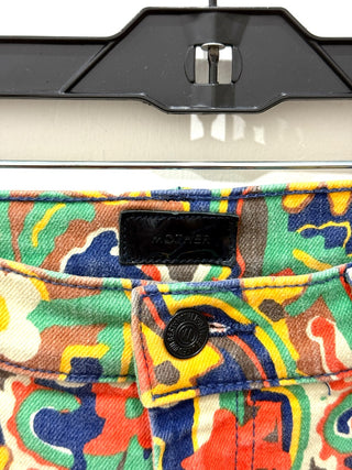 Mother The Insider Flood Floral Print Straight Jeans Cosmic Blooms Womens Sze 28