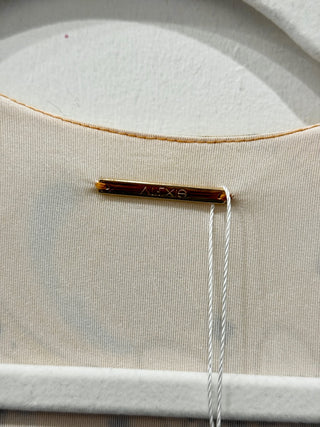 Alexis pattern V neck wrap tie midi dress, M