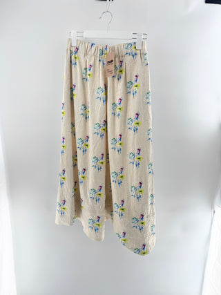 Ganni crinkle print midi skirt scallop finish, M