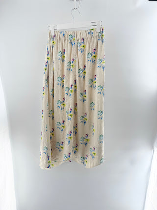 Ganni crinkle print midi skirt scallop finish, M