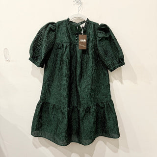 Moon river textured short sleeve mini A line dress, S