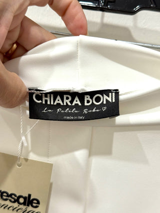 Chiara Boni Nuccia Pull On Straight Ankle Pants White Women's Size 42 IT / 6 US