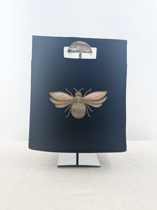 Tiana rectangular velvet bee embellished bag
