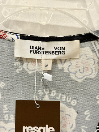 Diane von Furstenberg Erica Floral Print Wrap Midi Dress Black Women's Size M