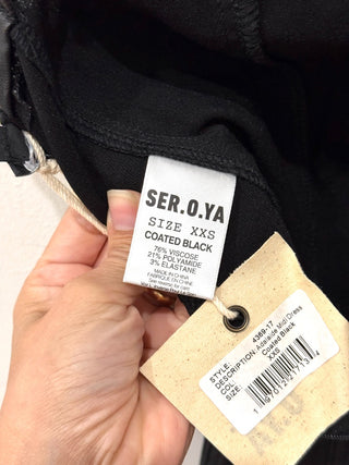 Ser.O.Ya. adalaide coated denim strapless maxi dress bodycon, XXS