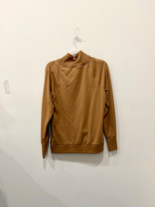 NWT Marcella Soren Long Sleeve Mock Neck Sweatshirt Chestnut Brown Womens Size M