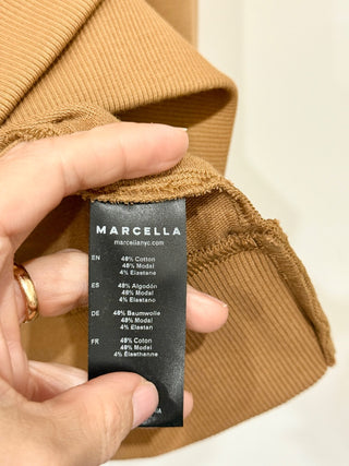 NWT Marcella Soren Long Sleeve Mock Neck Sweatshirt Chestnut Brown Womens Size M