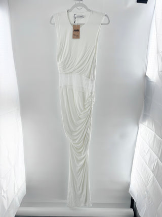 Christopher Esber Boketto Sleeveless Ruched Column Maxi Dress White Women's S