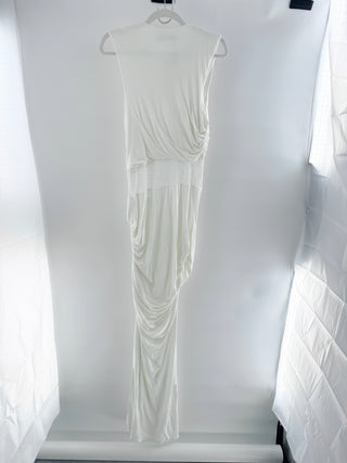 Christopher Esber Boketto Sleeveless Ruched Column Maxi Dress White Women's S