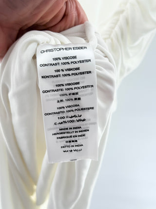 Christopher Esber Boketto Sleeveless Ruched Column Maxi Dress White Women's S