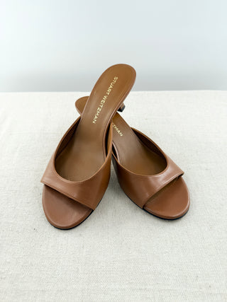 Stuart Weitzman low heel leather mule sandals, 10
