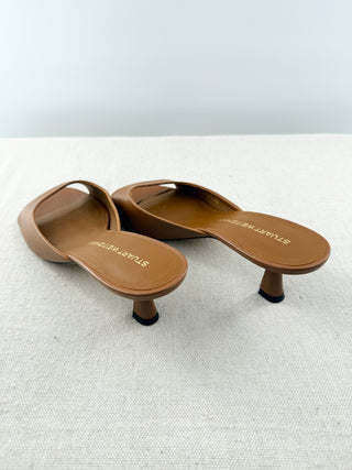 Stuart Weitzman low heel leather mule sandals, 10