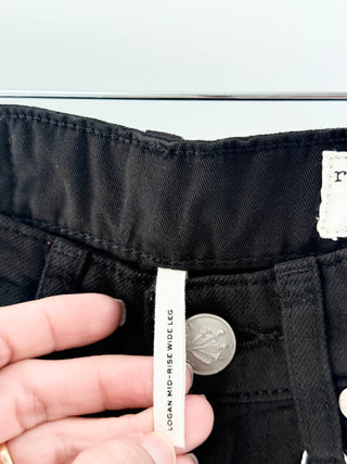 Rag & Bone logan mid rise wide leg jeans, 24