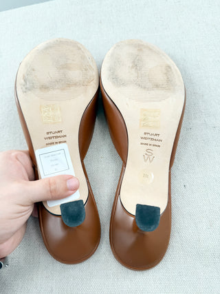 Stuart Weitzman low heel leather mule sandals, 10