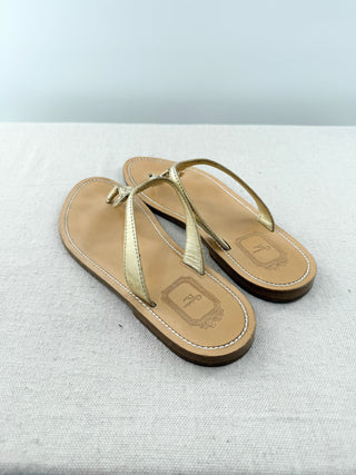 Dior flat leather thong sandals with CD logo, 40
