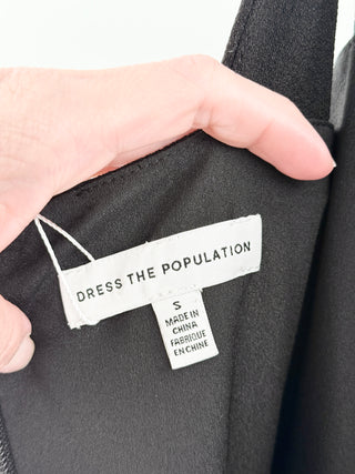 Dress The Population Malise Sequin Colorblock Pencil Dress Black Cream Women’s S