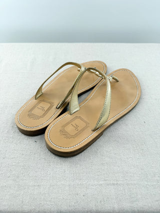Dior flat leather thong sandals with CD logo, 40