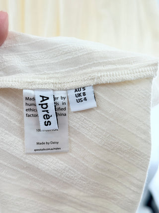 Apres Studio Marta Short Sleeve Smocked A-Line Midi Dress Butter Yellow Womens 4