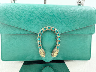 Gucci dionysus leather medium bag with emerald