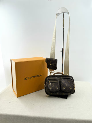 Louis Vuitton utility monogram bag with long strap