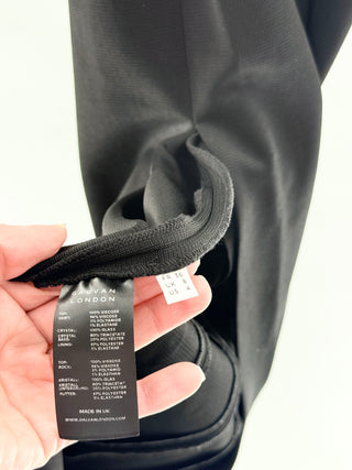 Galvan London bodycon maxi dress with rhinestone details, US 4