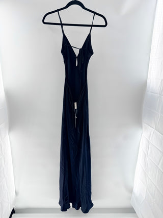 Bec + Bridge satin long dress sleeveless with cut out, US 2