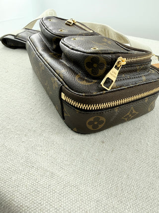 Louis Vuitton utility monogram bag with long strap