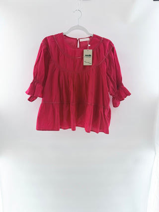 Merlette 100% cotton ruffle top, S