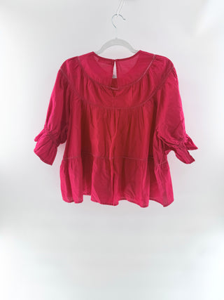 Merlette 100% cotton ruffle top, S