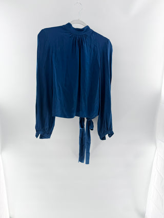 Intermix silk open back top, 8