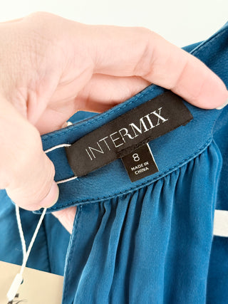 Intermix silk open back top, 8