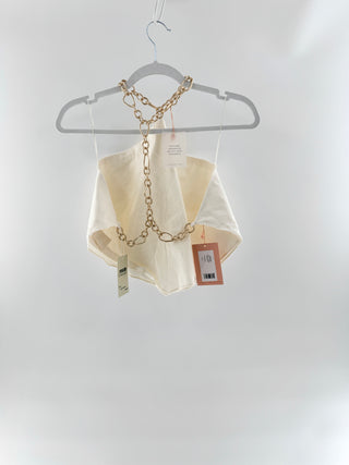 Cult Gaia olivine top with chains, L