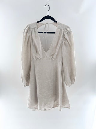 Dissh linen short cut out mini dress, US 4