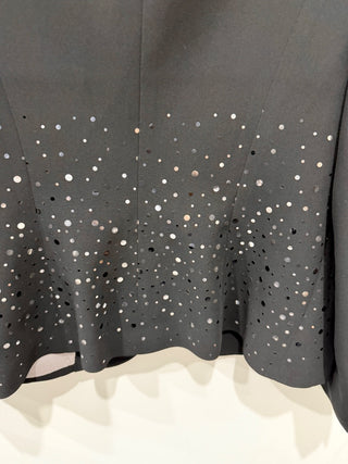 Bergamo by EBI Crystal-Embellished Single-Breasted Blazer Black Women's Size 8