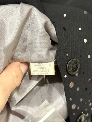 Bergamo by EBI Crystal-Embellished Single-Breasted Blazer Black Women's Size 8