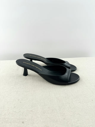 Stuart Weitzman low heel leather mule sandals, 10