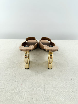 Dolce and Gabbana iguana print mules with DG heel, 41