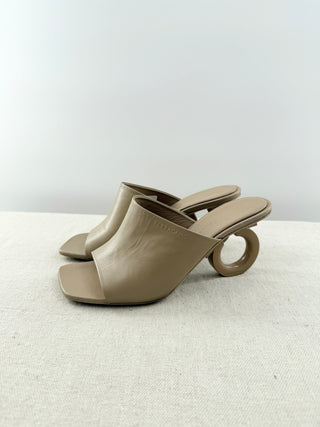 Ferragamo astro napa heeled mules, 9.5