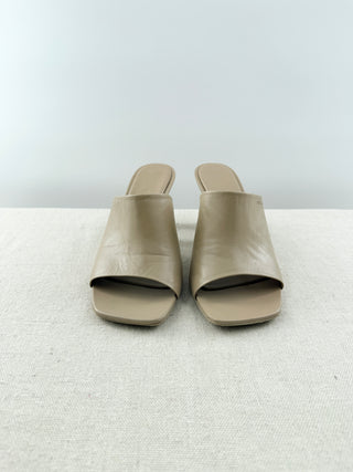 Ferragamo astro napa heeled mules, 9.5