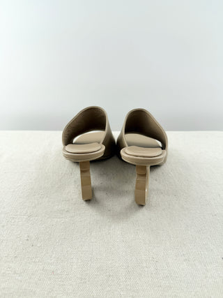 Ferragamo astro napa heeled mules, 9.5