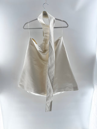 Maximilian halterneck top in silk blend, 12