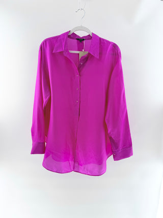 Massimo Dutti 100% silk button down top, 10
