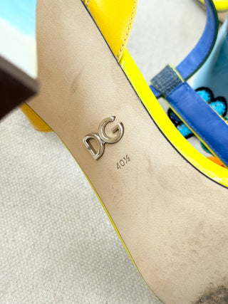 Dolce and Gabbana keira embellished block heel sandals, 40.5