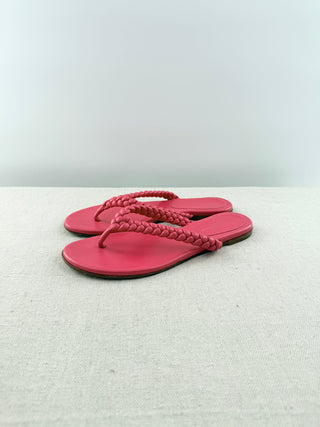 Gianvito Rossi braided leather flat thong sandals, 40