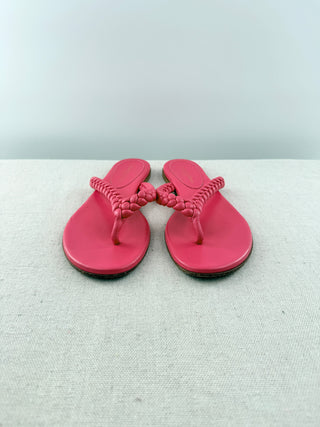 Gianvito Rossi braided leather flat thong sandals, 40