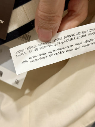 NWT Zara Striped Sleeveless Handkerchief Hem Scarf Top Cream/Black Women's XL