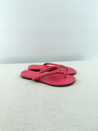 Gianvito Rossi braided leather flat thong sandals, 40